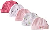 Spasilk Baby-Girls Newborn 5 Pack Cotton Hats
