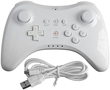 Pro Controller Wireless for Wii U with USB Charge Cable (White)