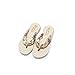 DeSen Women's Floral Summer Satin Wedge Flip Flops Runs Small, Order Size UP