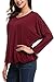 Zeagoo Batwing Sleeve Blouse Banded Bottom Dolman Top Long Sleeve Shirt V Neck Loose Fitted Tunic
