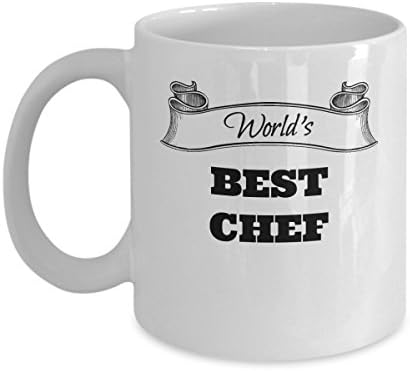 World's Best Chef - Gifts for Chefs - Cooks - Bakers - 11 oz white coffee tea cup