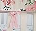 Pink Floral Ruffle Baby Minky Blanket Water Color, Pink Floral Nursery Crib Skirt Set Baby Girl Crib Bedding (4 Pieces Set)