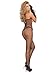 Elegant Moments Women's Fishnet Bodystocking with Open Bust and Crotch, Black, One Size