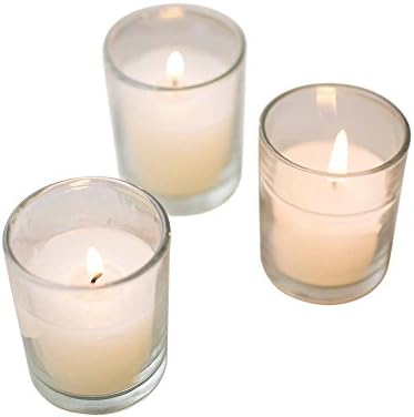 Round Glass Wax Filled Votive Candle, 2.5 in., Event Pack of 25, Ivory
