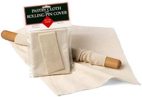 Unbleached Cotton Pastry Cloth and Rolling Pin Cover Set
