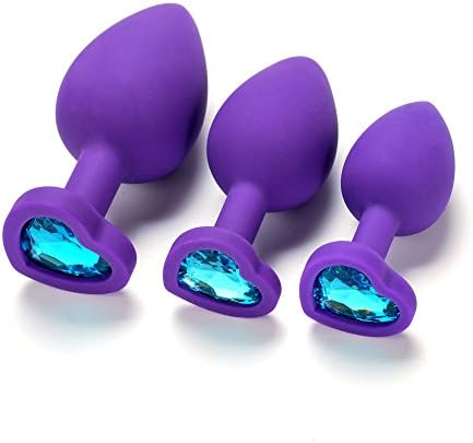 GXSUN 3Pcs/Size Silicone Trainer B'ut.t Pùgs ańus Plúg for Starter Beginner Men Women Couples(Purple-Sky Blue)