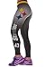 COCOLEGGINGS Womens Digital Print Skinny Active Yoga Leggings Grey (S-L)