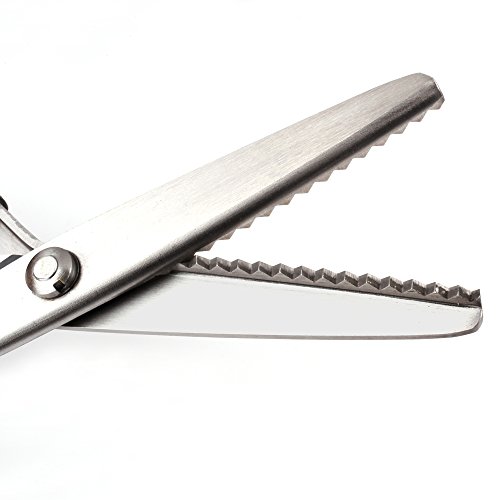 Z-COLOR 2 Pairs Serrated and Scalloped Pinking Shears Scissors Sewing Fabric Leather Craft Dressmaking Upholstery Tailor Cut Tool - Thumbnail 2
