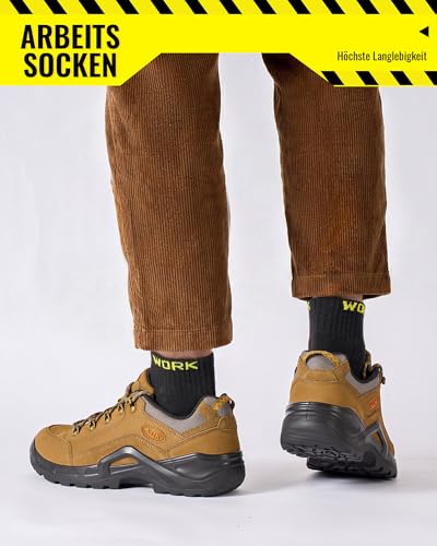 Effeet 10 Pairs of Short Work Socks Men's Quarter Socks, Padded Reinforced Work Socks, Breathable Short Socks with Comfort Waistband, Work Socks