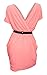 eVogues Plus Size Deep V-Neck Wrap Bodice Dress