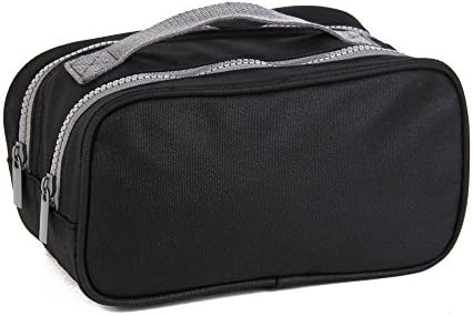 Grooming Toiletry Bag Travel Organizer Waterproof Shaving Kit With Zipper And Carry Handle (Black)