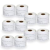10 Rolls DYMO 30323 Compatible 2-1/8" x 4"(54mm x 101mm) Shipping Labels,Strong Permanent Adhesive, Perforated