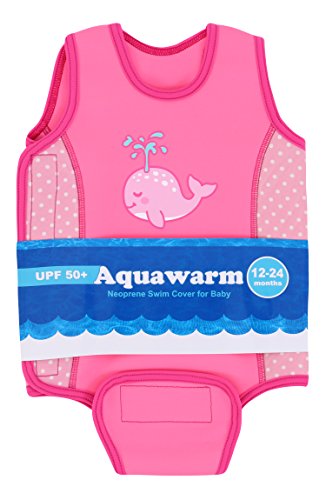 Aquawarm Whale Infant Girls' Neoprene Baby Warmer Swim Wetsuit, Pink (6-12 Months)
