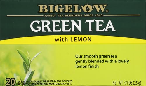 BIGELOWTEA GREEN TEA WITH LEMON (CAFFEINATED), 20 COUNT