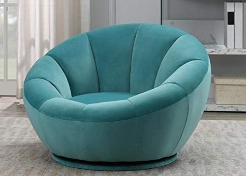 FUIN Blue Large Swivel Chair Modern Comfortable Relax Seat Living Room Bedroom Reading Watching Home Indoor Furniture