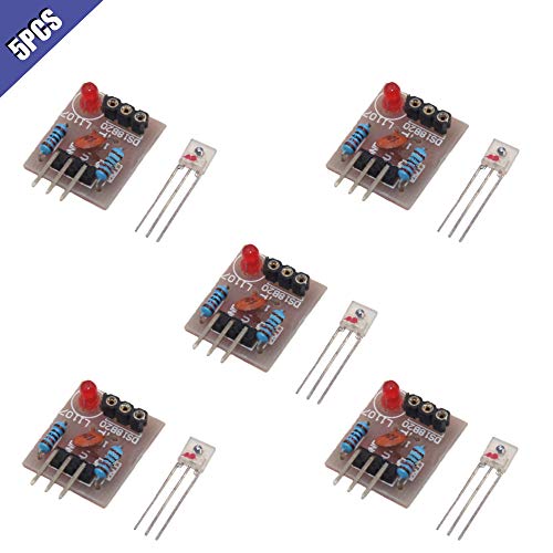 Ximimark 5Pcs Laser Sensor Module Non-Modulator Tube Laser Receiver Detection Module Relay Switch 5V for Arduino - Thumbnail 6