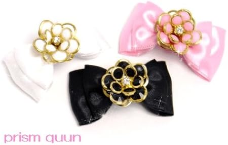 Amazon Co Jp 立体カメリアのラグジュアリーリボン 全３色 犬用リボン バレッタ ブラック ビューティー