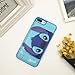Blue Stitch Leather Case with Card Holder Stand for iPhone 7 Plus / 8 Plus 7+ 8+ 7Plus 8Plus Large Size Disney Cartoon Protective Pratical Shockproof Cute Lovely Chic Gift Kids Boys Girls Little Girls