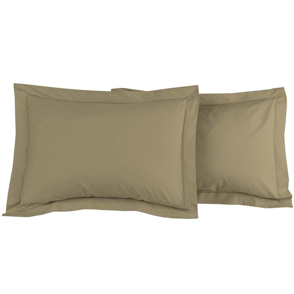 Home Cassiopee to80pe-tau Set of 2 Pillowcases 80 Count Percale Taupe 50 x 70 cm