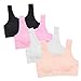 Vearin Girl's Seamless Foam Bra Cotton Crop Bralette Camisole Pack of 4
