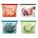 Silicone Food Bags, Reusable Sandwhich Bags & Freezer Bags - Set of 4 – Double Thick Silicone Bags – Economical & Eco Friendly – Microwave & Dishwasher Safe
