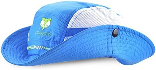 Unisex Child Wide Brim UPF 50+ Sun Protection Hat Cowboy Hat with Drawstring UV Sun Protection Hat (C)