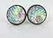 Summerfield Collection Antiqued Gold-tone Metallic Mermaid Scale Stud Earrings 12mm (Clear AB)