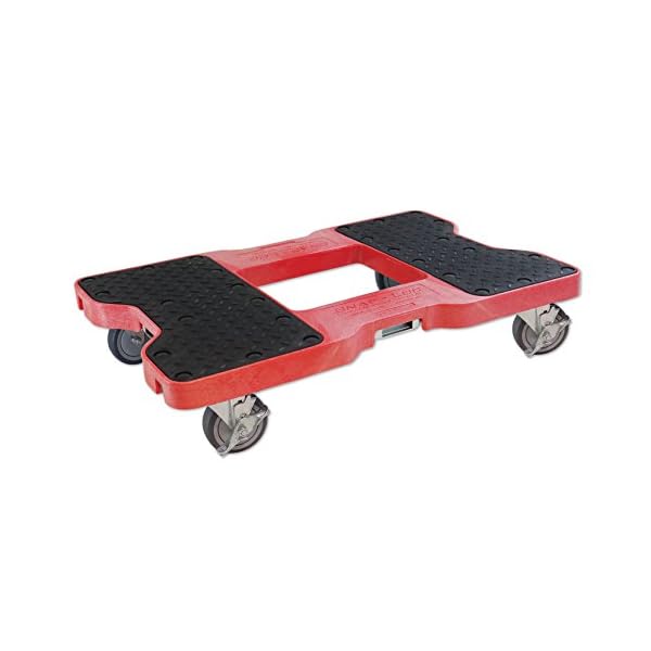 SNAP-LOC 1500 LB Dolly RED (USA!) with Steel Frame, 4 inch Casters and Optional E-Strap Attachment