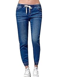 Pantalones vaqueros elásticos con cintura elástica para correr