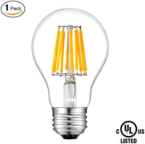 SUNMEG Vintage LED Filament Bulb A19, Replacement to 100w Incandescent Bulbs, 1000 Lumens, E26 Medium Base Edison Bulb, Warm White (2700K), 120VAC, Non-dimmable (1- Pack)