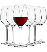Krosno Small Red Wine Glasses | Set of 6 | 300 ML | Splendour Collection | Crystal Glass | Perfec...
