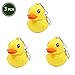 3PCS Lovely Flashlight Yellow Duck Keychains Sound Cartoon Child Toy Car Bag