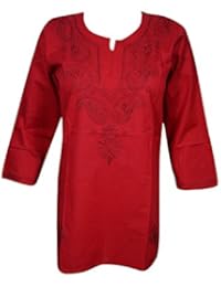 Pure Cotton Hand Embroidered Tunic, Top, Kurti, Blouse S