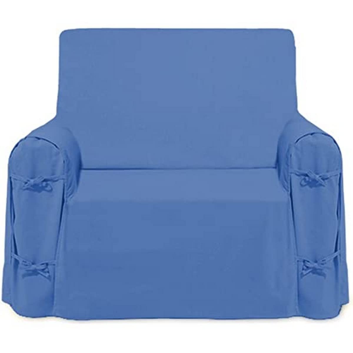 Soleil d 'Ocre Panama Armchair Cover Cotton Panama Cotton , blue, 90 x 90 X 60
