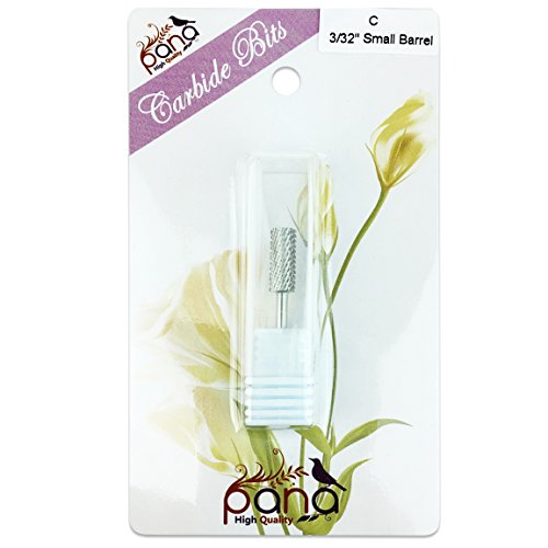 Pana 3/32" Safety Nail Carbide Bit - Silver Small Barrel Head (Grit: Coarse - C) for Electric Dremel Drill Machine