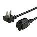 CableCreation [10-PACK] 1 Foot Power Strip Adapter,16 AWG Angle Power Extension Cable Cord For NEMA 5-15R to NEMA 5-15P, 0.3M / Black