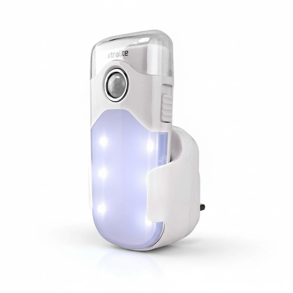 Xtralite Nitesafe Duo Rechargeable Night Light & LED Torch – Automatic Power Failure Light with Motion Sensor, Dual Night Light Modes, Wireless Induction Charging