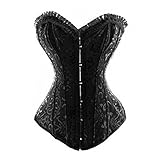 Muka Black Floral Tapestry Steel Boned Corset, Valentine's Gift Idea