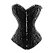 Muka Black Floral Tapestry Steel Boned Corset, Valentine's Gift Idea