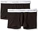 Calvin Klein Men's Underwear Modern Cotton Stretch 2 Pack Trunks, Black, Large