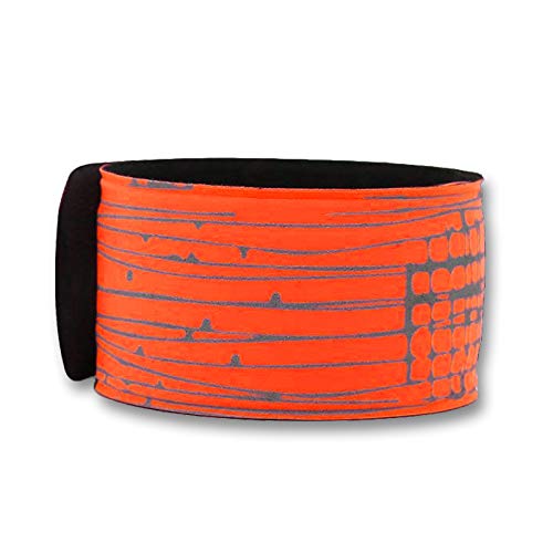 Higo LED Lights for Runner - Rainproof LED Slap Bracelet, Jogging Armband Wraps with Reflecive Printing& Color Box Package (Orange--Design â…¢)