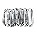 Makhry 6PCS Aluminum D-Ring Locking Carabiner Clip Spring Snap Hook Camping Hooks Keychain Carabiner Hooks (Silver)