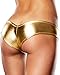 QinMi Lover Women's Low-Waist Metallic Micro Shorts Panty Thong