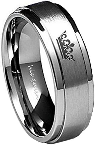 JJWW 'Her King His Queen 'Tungsten Steel Material Ring Couple Ring