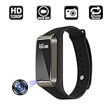 Aipinvip Smart Bracelet Hidden Camera, Surveillance Recording Camera 1080P HD, Wristband With Steps Calorie Counter, Smart Time Display For iOS&Android (Not included TF card)