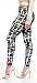 LMB Lush Moda Extra Soft Leggings with Designs- Variety of Prints - 720F Black White Stripes B5