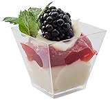 48 2oz. Plastic Clear Square Stylish Mini Dessert