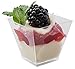 48 2oz. Plastic Clear Square Stylish Mini Dessert Cups, 2oz Shot Plastic Glasses,