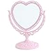 XPXKJ 7 Inch Vintage Heart Mirror - Elegant Desk Makeup Mirror with Double Sided 360 Degree Rotation Vanity Mirror for Coquette Room Decor