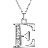 Xyphielle Women's Letter E Necklace, 925 Silver Plated, Gift for Christmas, Birthday, Anniversary, Mother's Day, Jewelry for Girlfriend, Wife, Mom